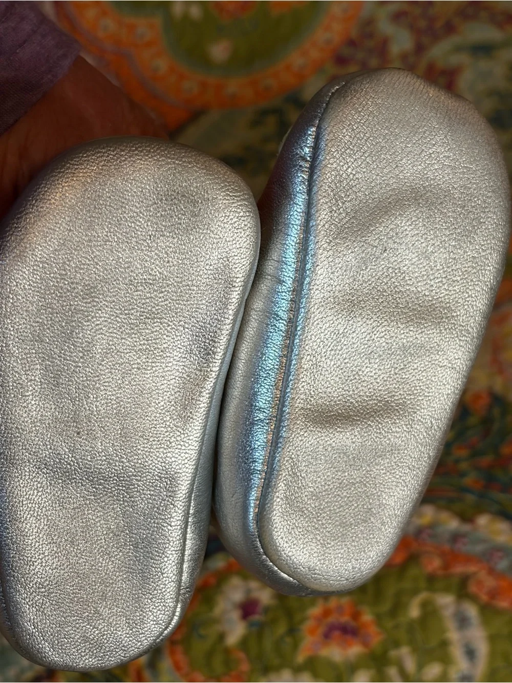 Metallic Ballet Flats (unknown) Fringe Booties (rising star) lot of three pairs